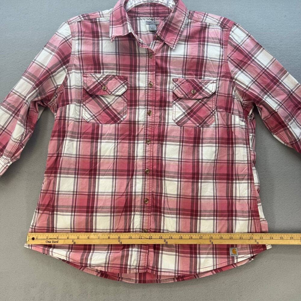 Carhartt Women's Button Up Shirt Size XL Plaid 3/4 Sleeve 101596 - Picture 12 of 12